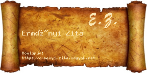 Erményi Zita névjegykártya