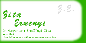 zita ermenyi business card